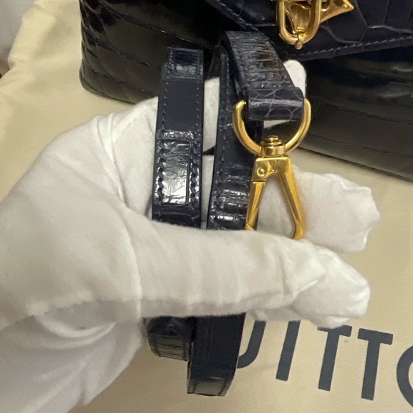 Louis Vuitton Dark Blue Alligator Satchel - Picture 16 of 16